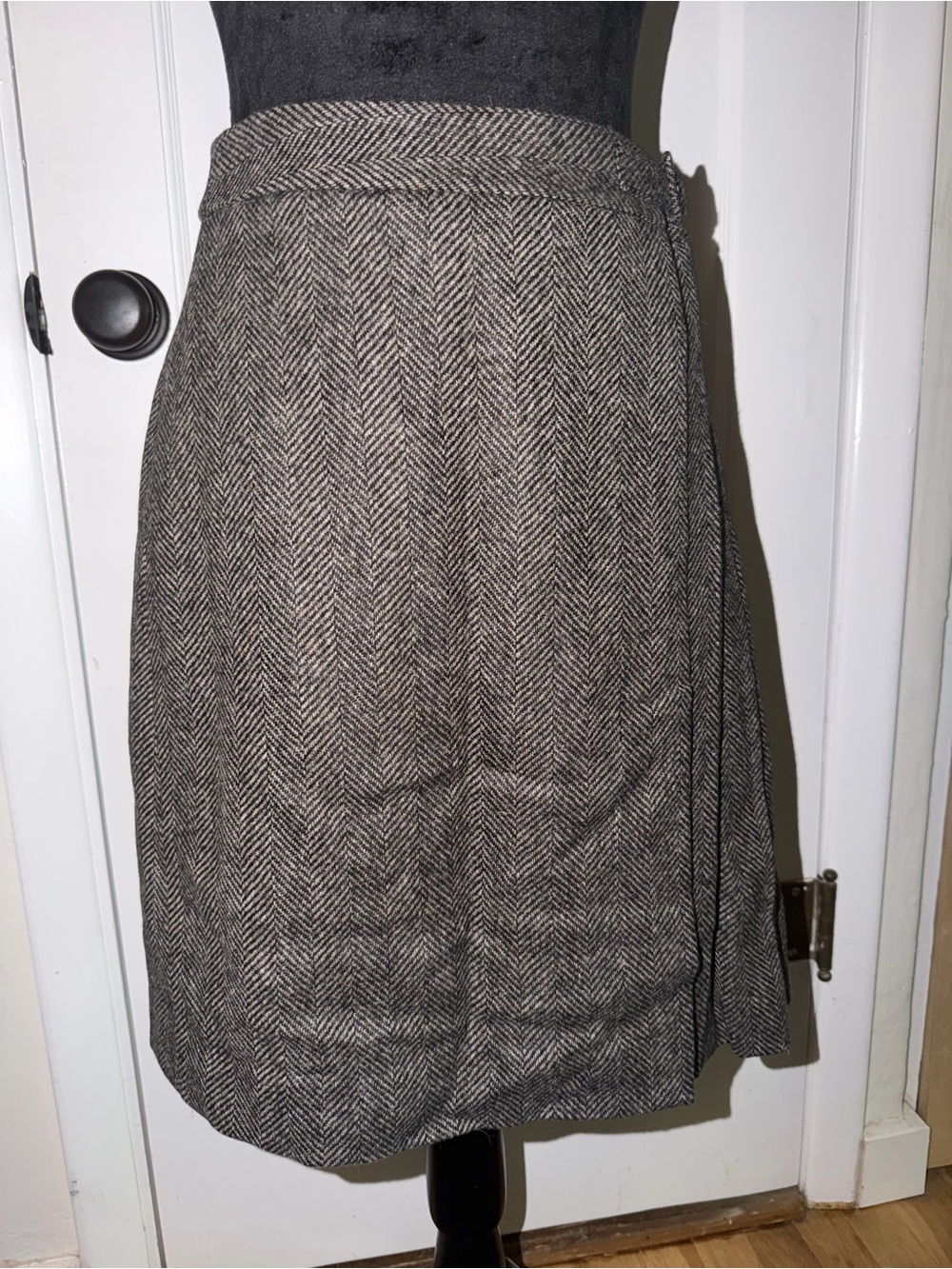 Boden British Tweed Heritage Wool Herringbone Skirt